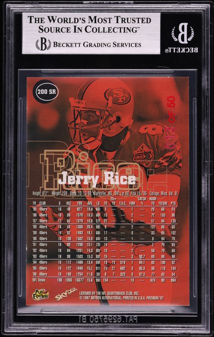 1997 Skybox Premium Rubies Jerry Rice /50 #200 BGS 8.5 NM-MT+