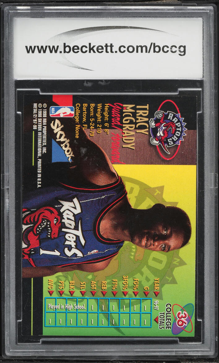 1997 Metal Universe Championship Tracy McGrady #36 BCCG 10