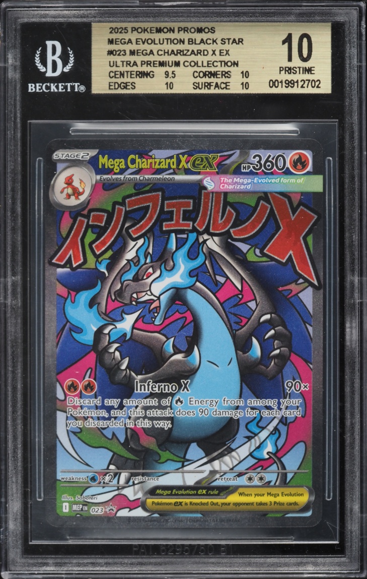 2025 Pokemon Mega Promo Ultra Premium Full Art Mega Charizard X Ex #23 BGS 10 PRISTINE