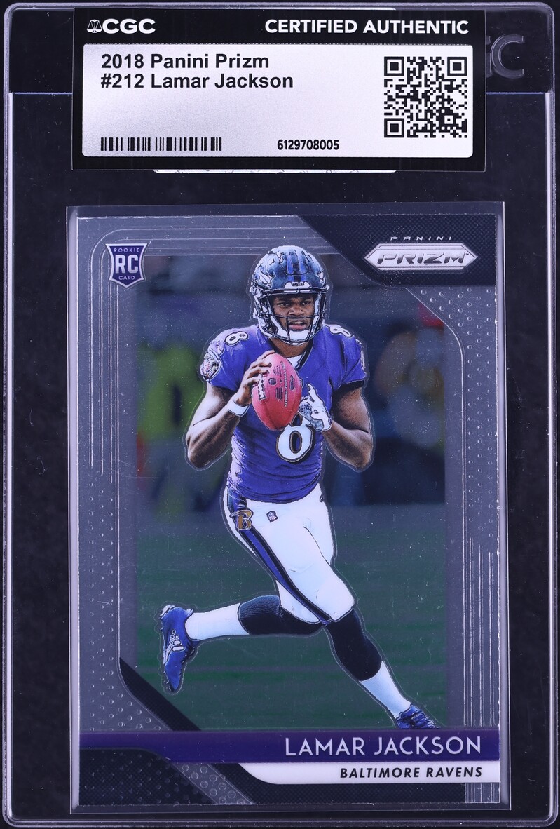 2018 Panini Prizm Lamar Jackson ROOKIE #212 CGC AUTH