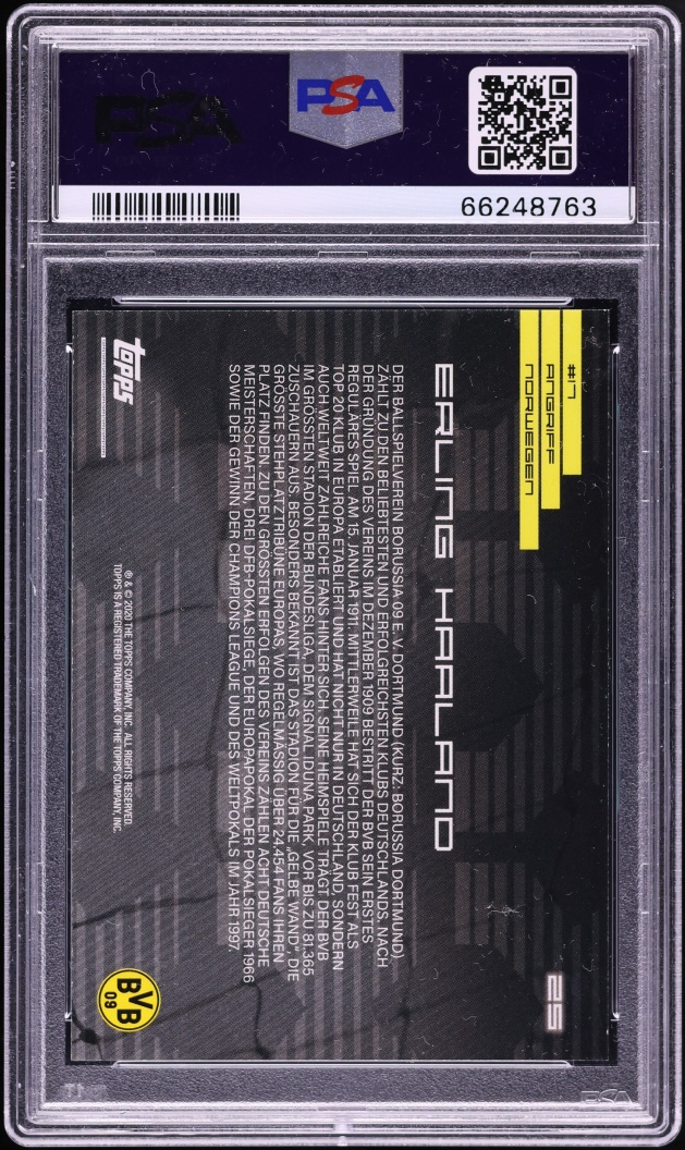 2020 Topps X BVB Borussia Dortmund Erling Haaland #25 PSA 9 MINT