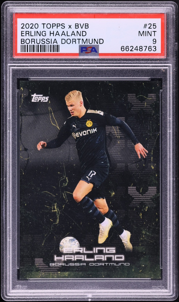 2020 Topps X BVB Borussia Dortmund Erling Haaland #25 PSA 9 MINT
