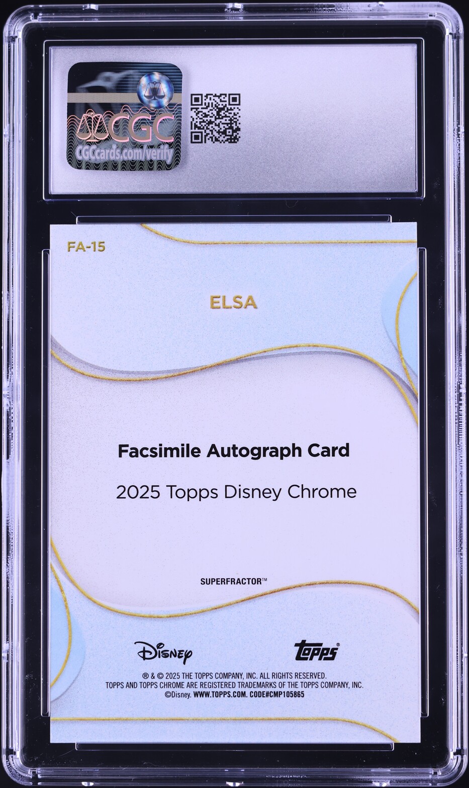 郵便創始80年記念　スーヴェニア・カード 2025 Topps Chrome Disney Facsimile Autos Superfractor Elsa 1/1 #FA