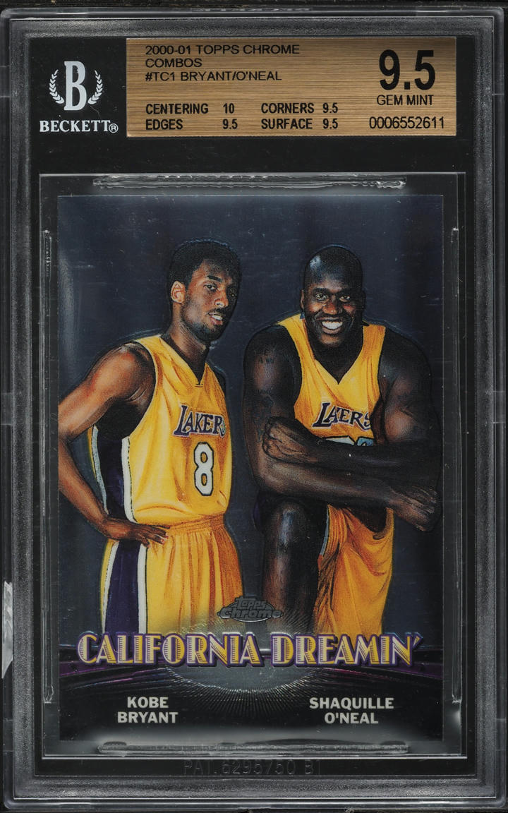 2000 Topps Chrome Combos Kobe Bryant & Shaquille O'Neal #TC1 BGS 9.5 GEM MINT