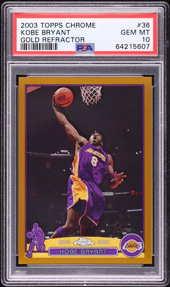2003 Topps Chrome Gold Refractor Kobe Bryant /99 #36 PSA 10 GEM MINT