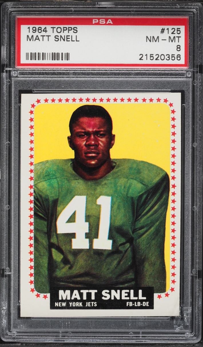 1964 Topps Football Matt Snell ROOKIE #125 PSA 8 NM-MT