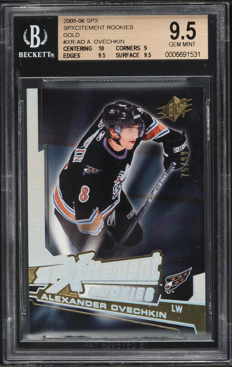 2005 SPx SPXcitement Gold Alexander Ovechkin ROOKIE /99 #XR-AO BGS 9.5 GEM MINT