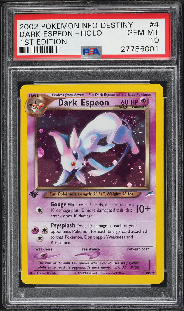 2002 Pokemon Neo Destiny 1st Edition Holo Dark Espeon #4 PSA 10 GEM MINT