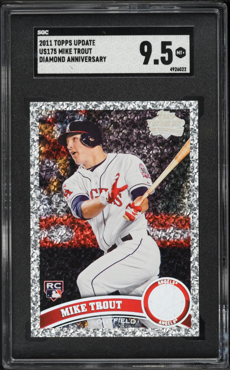 2011 Topps Update Diamond Anniversary Mike Trout ROOKIE #US175 SGC 9.5 MINT+