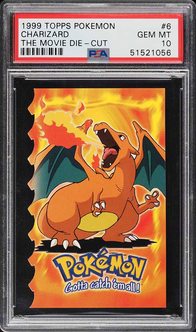 1999 Topps Pokemon The Movie Edition Die-Cut Charizard #6 PSA 10 GEM MINT