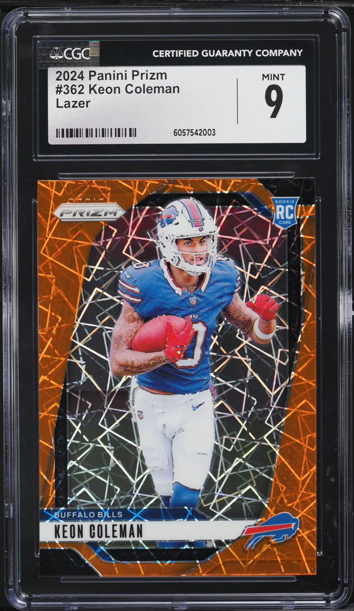 2024 Panini Prizm Lazer Keon Coleman ROOKIE #362 CGC 9 MINT