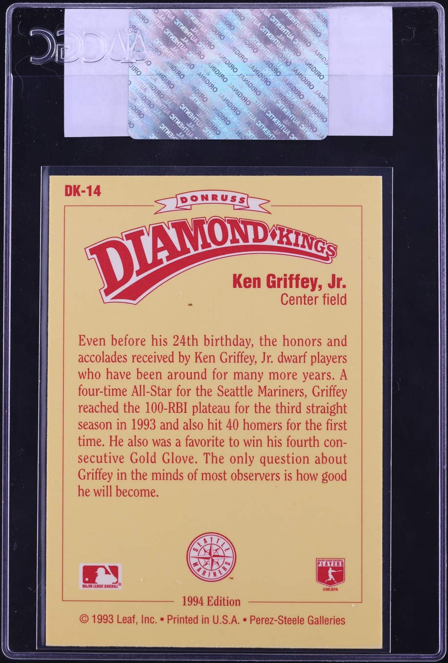 1994 Donruss Diamond Kings Ken Griffey Jr. #DK-14 CGC AUTH