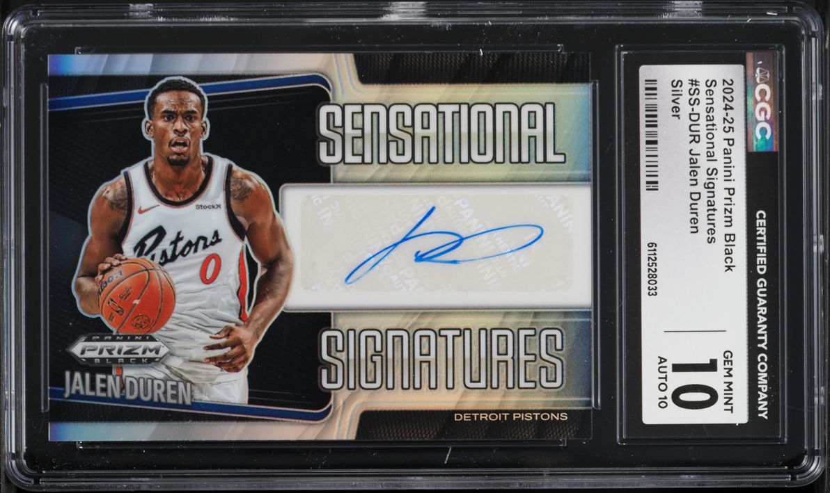 2024 Panini Prizm Black Sensational Silver Jalen Duren AUTO #SS-DUR CGC 10 GEM MINT