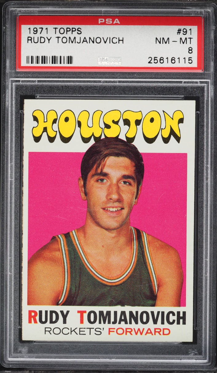 1971 Topps Basketball Rudy Tomjanovich ROOKIE #91 PSA 8 NM-MT