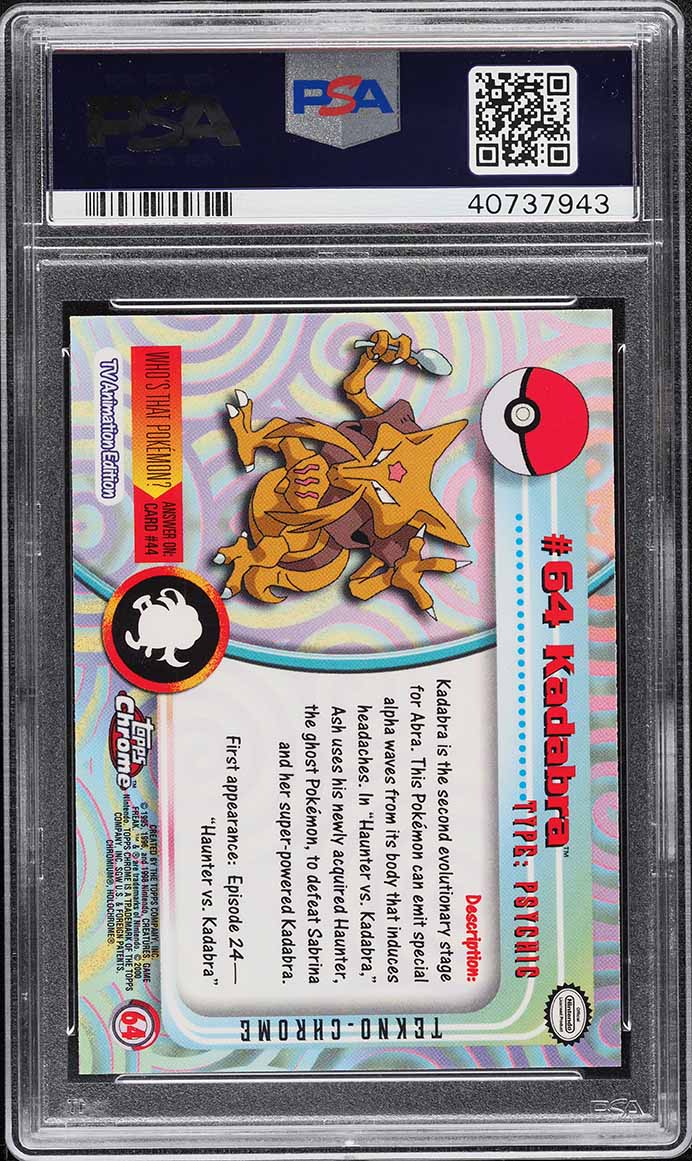 2000 Topps Chrome Pokemon Series 1 Tekno Kadabra #64 PSA 10 GEM MINT