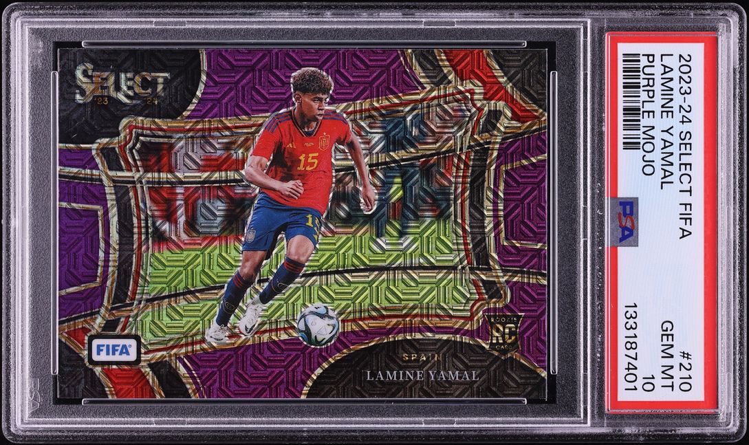 2023 Select FIFA Field Level Purple Mojo Prizm Lamine Yamal ROOKIE #210 PSA 10 GEM MINT