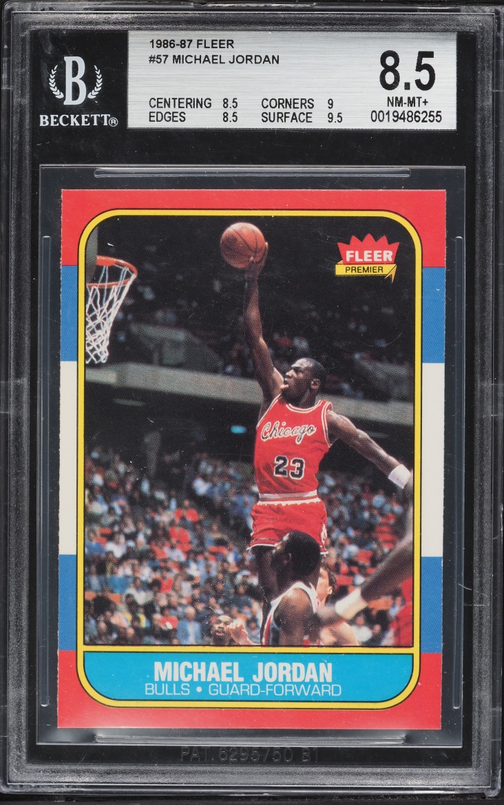 1986 Fleer Basketball Michael Jordan ROOKIE #57 BGS 8.5 NM-MT+