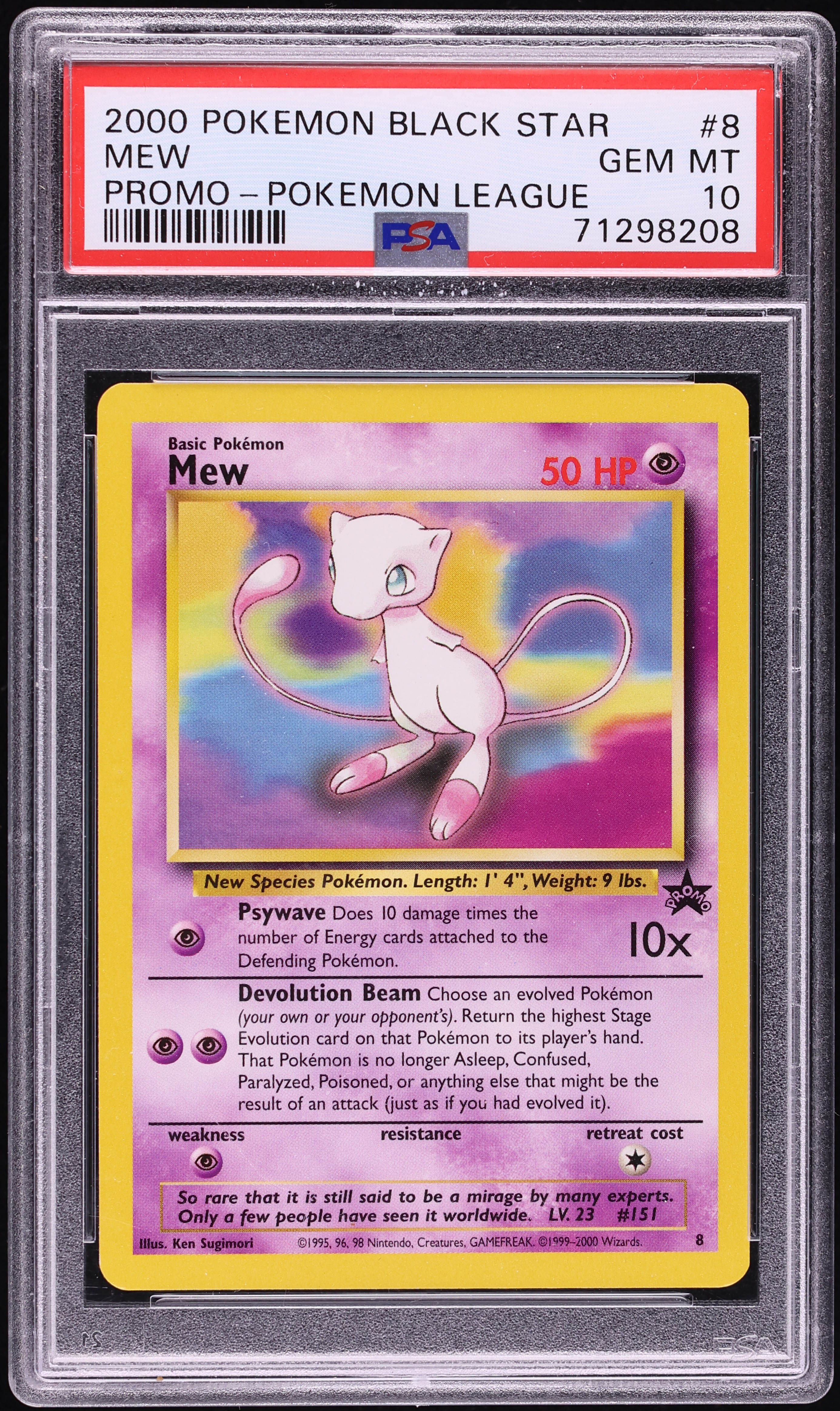 2000 Pokemon League Black Star Promo Mew #8 PSA 10 GEM MINT