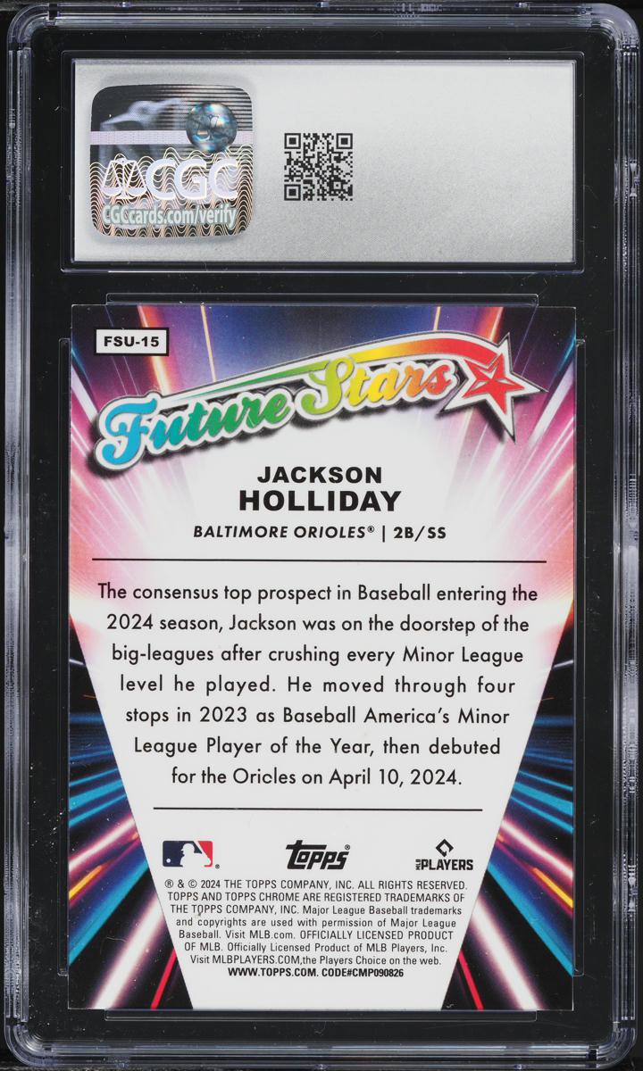 2024 Topps Chrome Update Future Stars Jackson Holliday ROOKIE CGC 8.5 NM-MT+