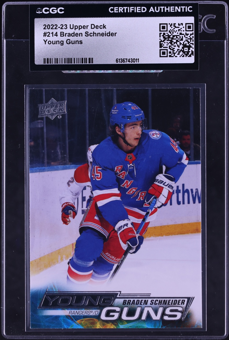 2022 Upper Deck Young Guns Braden Schneider ROOKIE #214 CGC AUTH