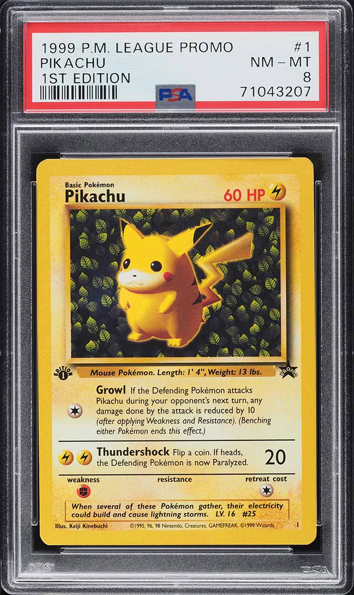1999 Pokemon Jungle Black Star Promo 1st Edition Pikachu #1 PSA 8 NM-MT