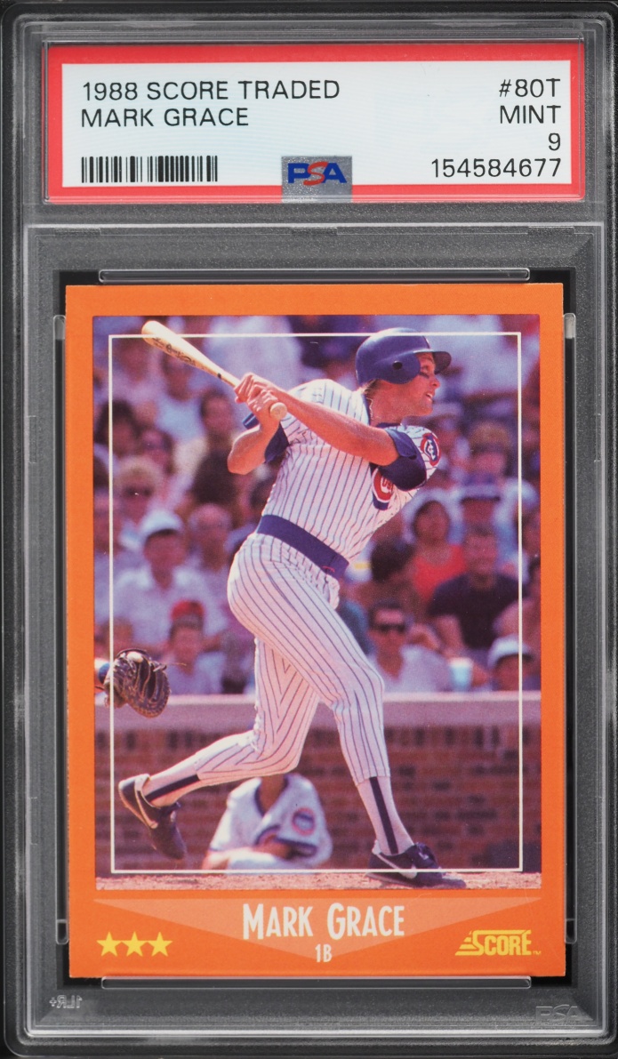 1988 Score Traded Mark Grace ROOKIE #80T PSA 9 MINT