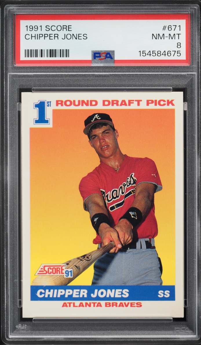 1991 Score Chipper Jones ROOKIE #671 PSA 8 NM-MT