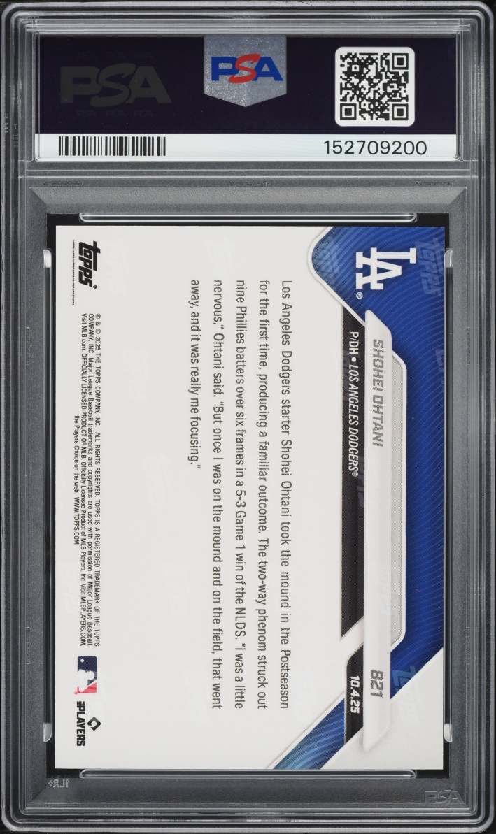 2025 Topps Now Shohei Ohtani #821 PSA 10 GEM MINT