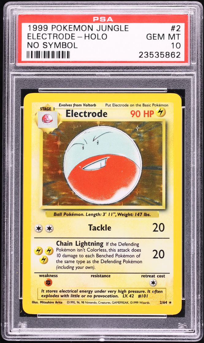 1999 Pokemon Jungle No Symbol Holo Electrode #2 PSA 10 GEM MINT