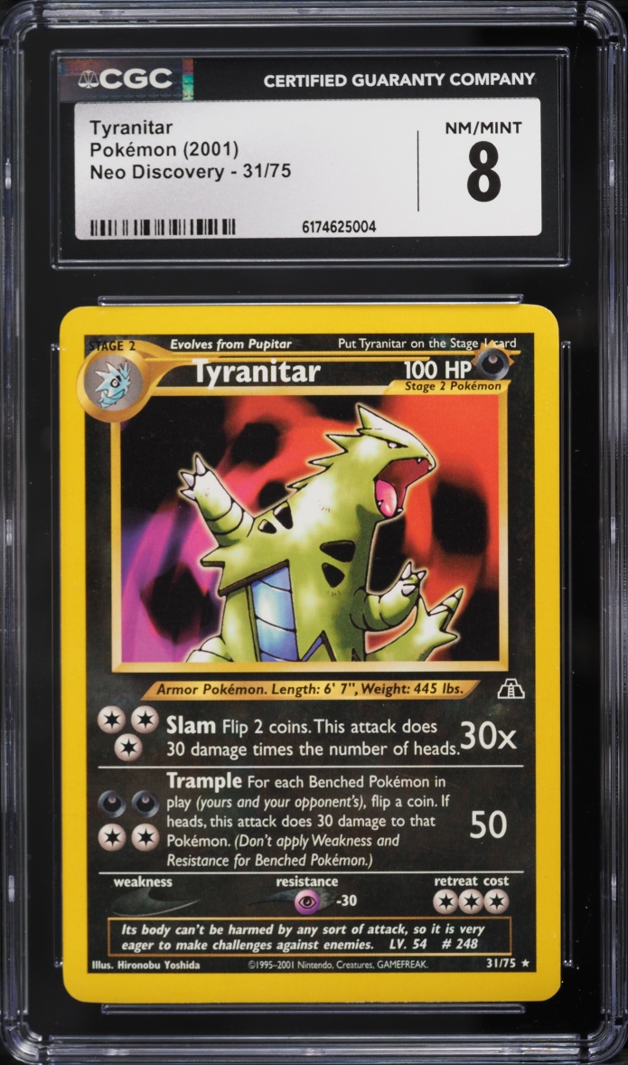 2001 Pokemon Neo Discovery Tyranitar #31 CGC 8 NM-MT