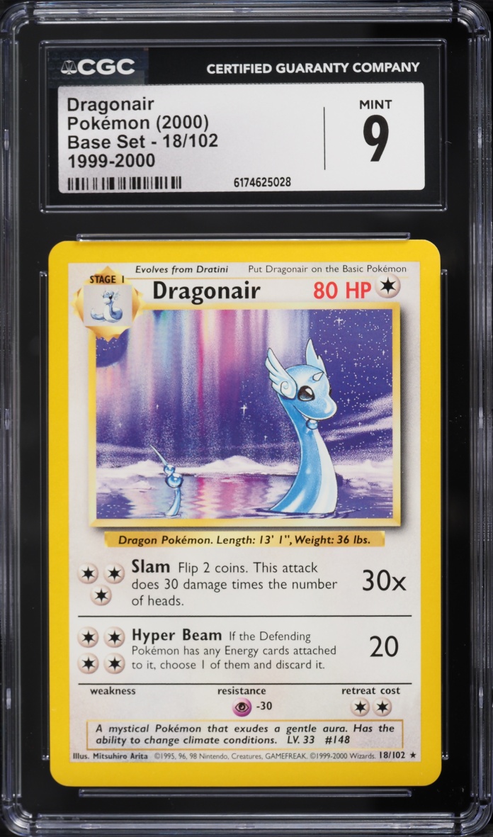 1999-2000 Pokemon Base Set Dragonair #18 CGC 9 MINT