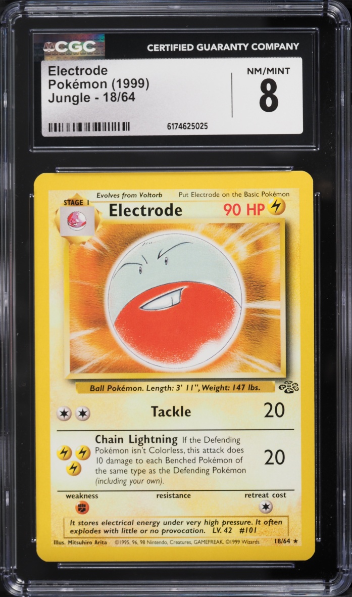 1999 Pokemon Jungle Electrode #18 CGC 8 NM-MT