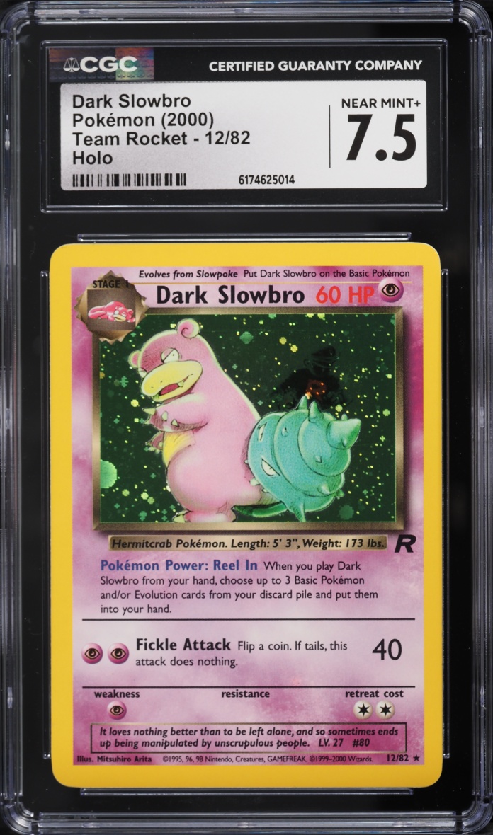 2000 Pokemon Team Rocket Holo Dark Slowbro #12 CGC 7.5 NRMT+