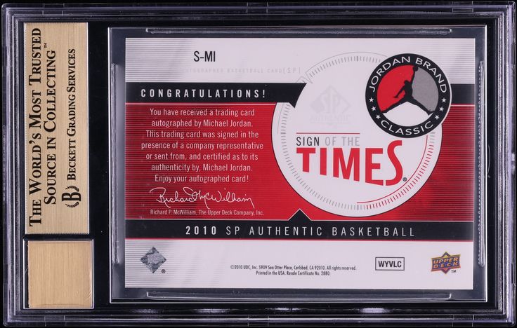 2010 SP Authentic Sign Of The Times Michael Jordan AUTO #SMI