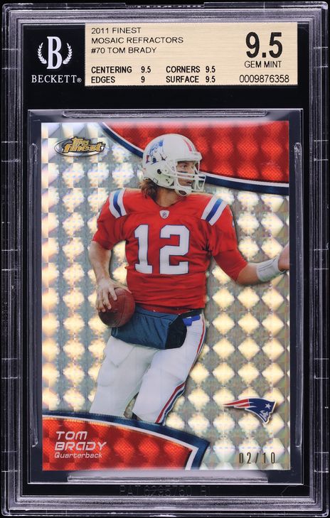 2011 Finest Mosaic Refractor Tom Brady /10 #70 BGS 9.5 GEM MINT - Photo 1
