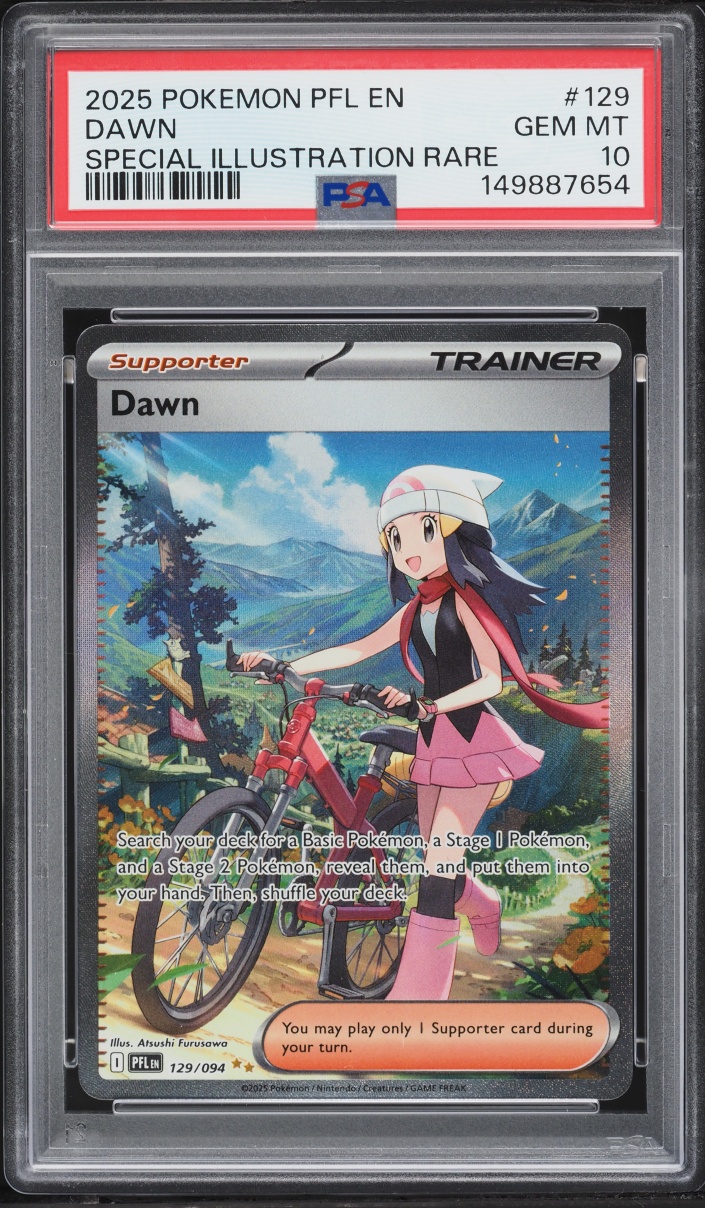 2025 Pokemon Mega Evolution Phantasmal Flames SIR Dawn #129 PSA 10 GEM MINT