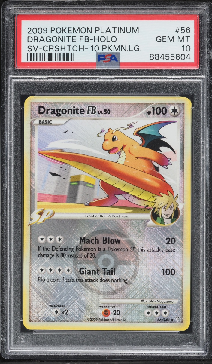 2009 Pokemon Platinum Supreme Victors League Holo Dragonite FB #56 PSA 10 GEM MINT