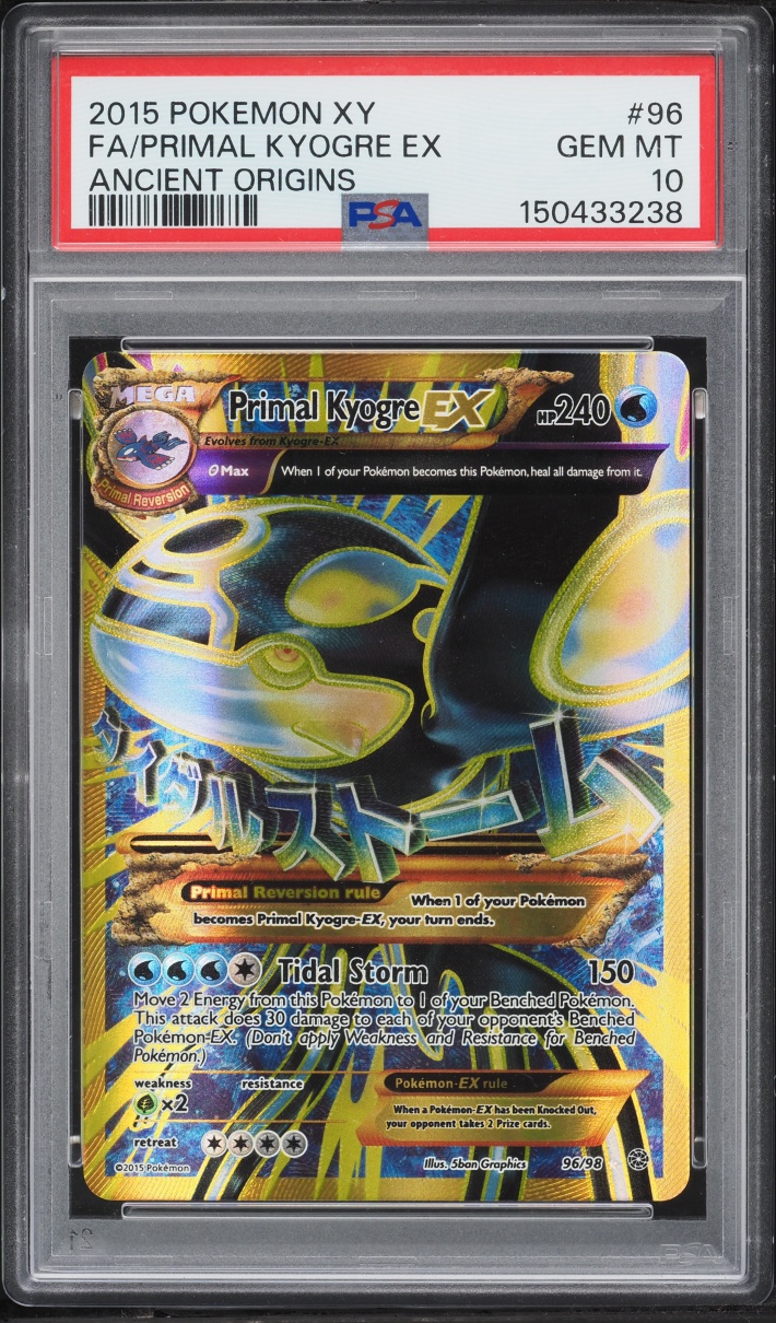 2015 Pokemon XY Ancient Origins Full Art Primal Kyogre EX #96 PSA 10 GEM MINT