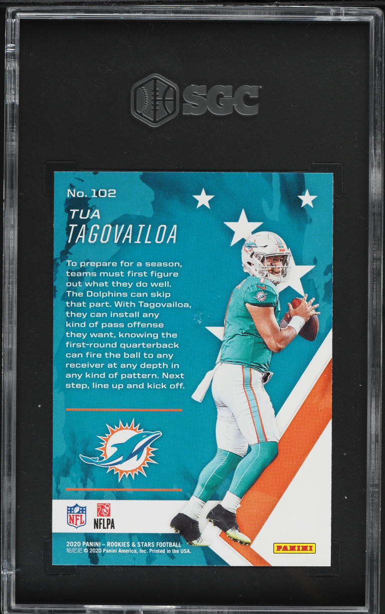 2020 Panini & Stars Tua Tagovailoa ROOKIE #102 SGC 10 GEM MINT