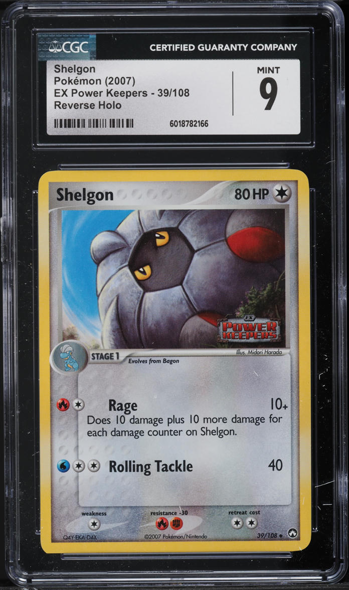 2007 Pokemon EX Power Keepers Reverse Holo Shelgon #39 CGC 9 MINT