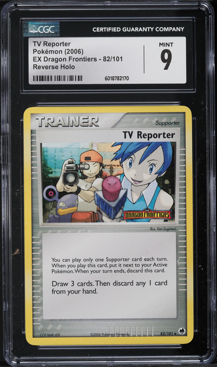 2006 Pokemon EX Dragon Frontiers Reverse Holo TV Reporter #82 CGC 9 MINT