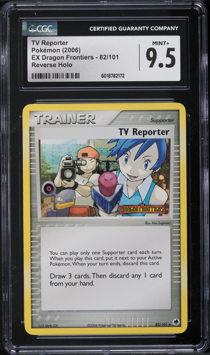 2006 Pokemon EX Dragon Frontiers Reverse Holo TV Reporter #82 CGC 9.5 MINT+