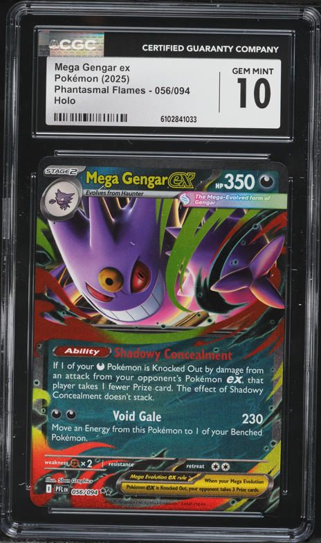 2025 Pokemon Mega Phantasmal Flames Holo Mega Gengar EX #56 CGC 10