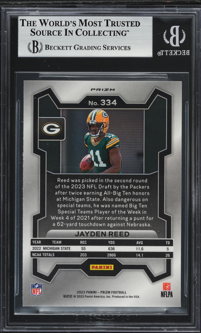 2023 Panini Prizm Silver Jayden Reed ROOKIE #334 BGS 9 MINT