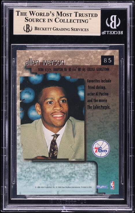 1996 Skybox Premium Rubies Allen Iverson ROOKIE #85 BGS 9.5 GEM MINT