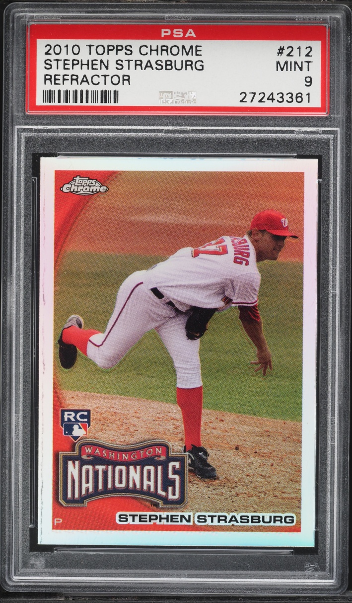 2010 Topps Chrome Refractor Stephen Strasburg ROOKIE #212 PSA 9 MINT
