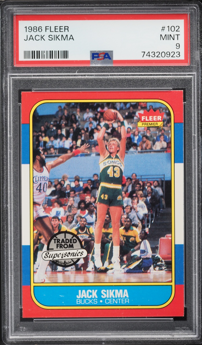 1986 Fleer Basketball Jack Sikma #102 PSA 9 MINT