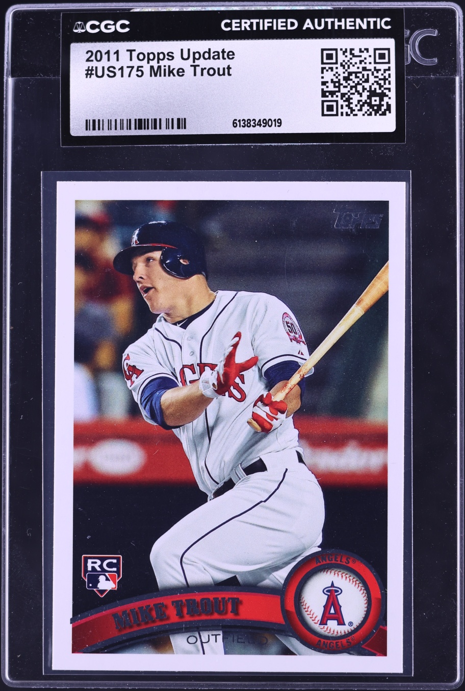 2011 Topps Update Mike Trout ROOKIE #US175 CGC AUTH
