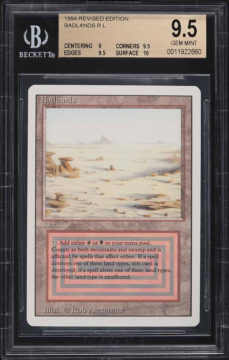 1994 Magic The Gathering Revised Edition Dual Land Badlands R L