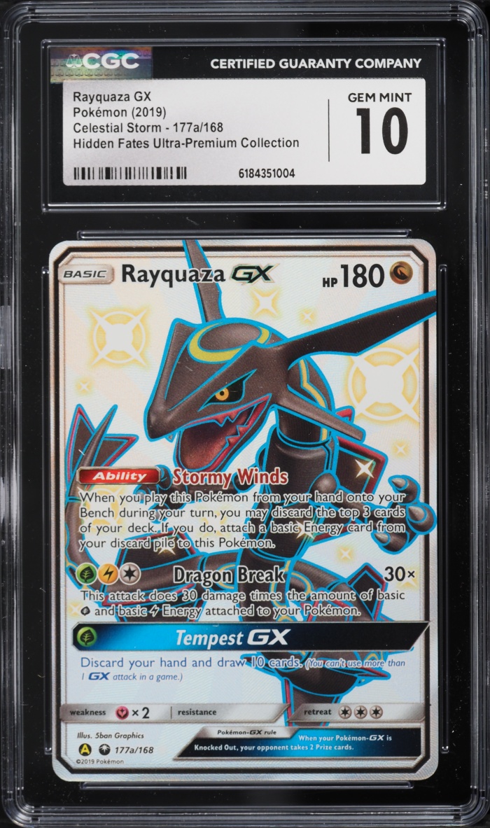 2019 Pokemon SM Celestial Storm Hidden Fates Ultra Premium Shiny Rayquaza GX #177 CGC 10 GEM